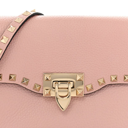Valentino Garavani Pebbled Calfskin Medium Rockstud Flip Lock Crossbody Bag Loto 7 of 11