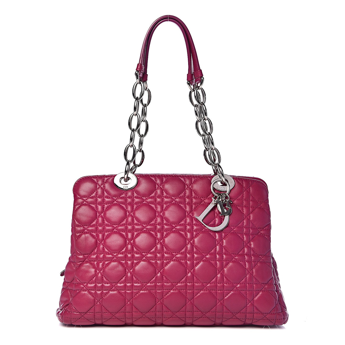 Lambskin Cannage Small Dior Soft Zipped Shopping Tote Pink