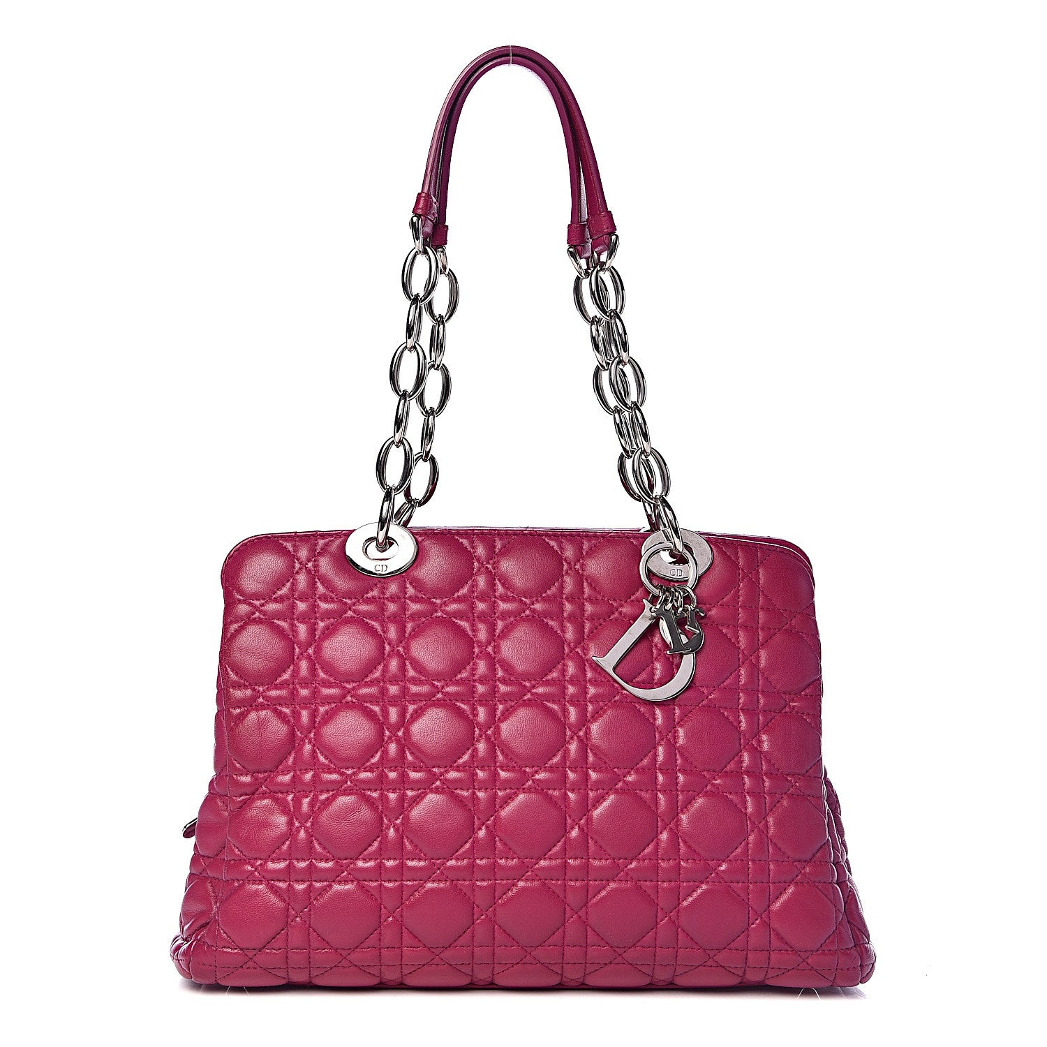 Christian Dior Lambskin Cannage Small Dior Soft Zipped Shopping Tote Pink 1 of 18