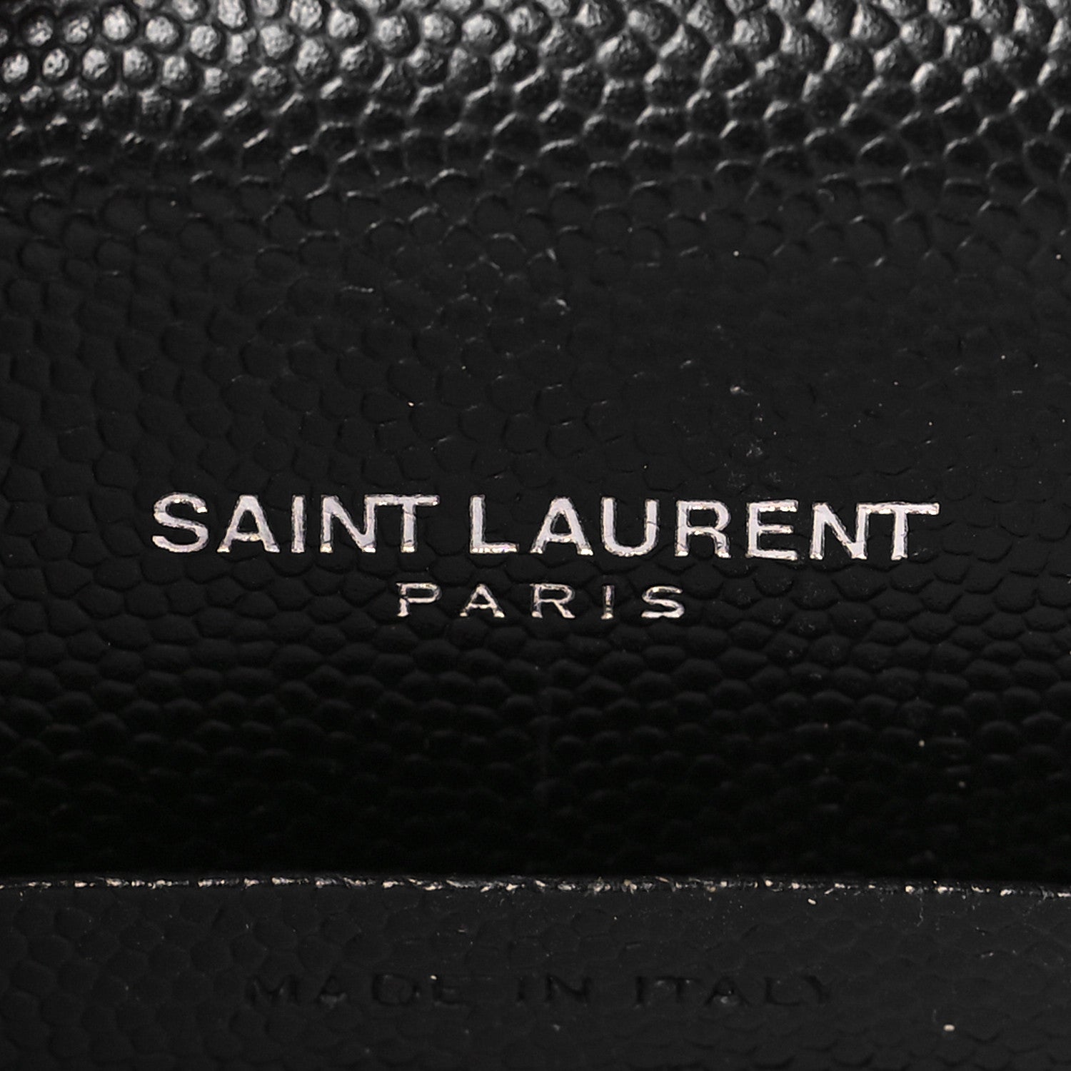 Saint Laurent Grain De Poudre Matelasse Chevron Monogram Envelope Chain Wallet Black 6 of 9
