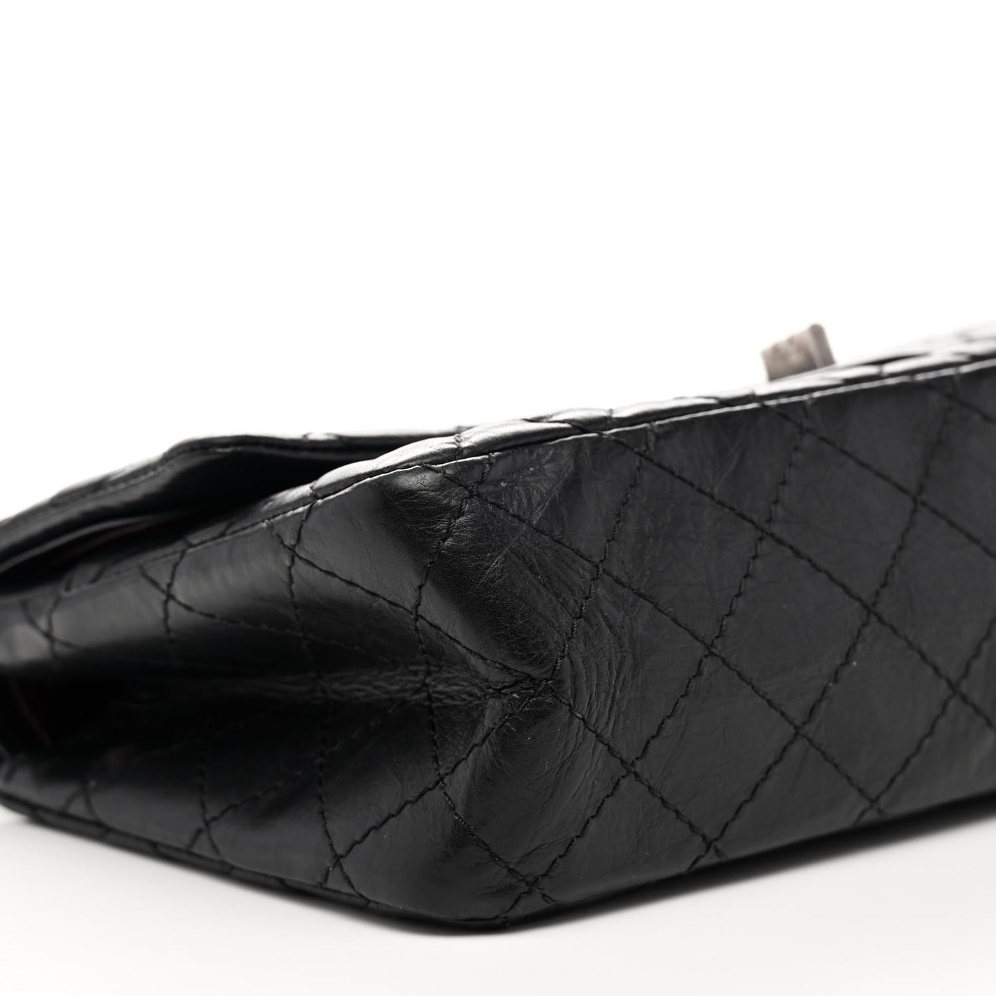 Aged Calfskin Quilted 2.55 Reissue 225 Flap Black