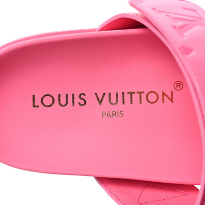 Louis Vuitton Calfskin Monogram Embossed Bom Dia Flat Mule Sandals 39.5 Pink 7 of 8