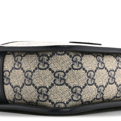 Gucci GG Supreme Monogram Textured Dollar Calfskin Mini Retro Interlocking G Shoulder Bag Beige Blue 9 of 10