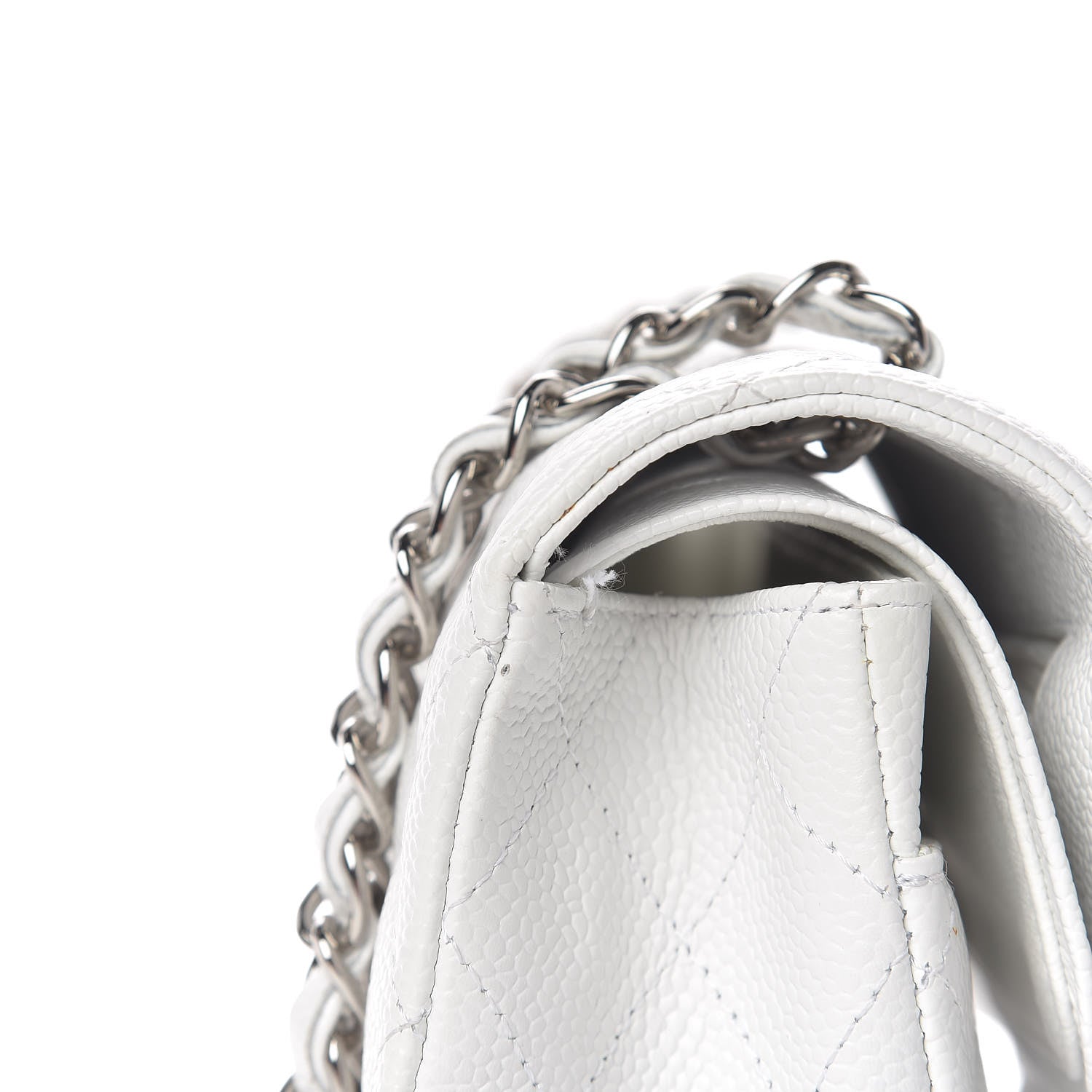 Chanel Caviar Quilted Medium Double Flap White 19 of 21