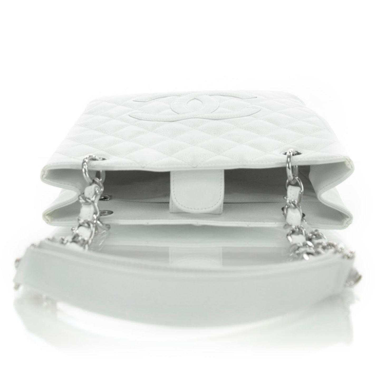 Caviar Petit Shopping Tote PST White