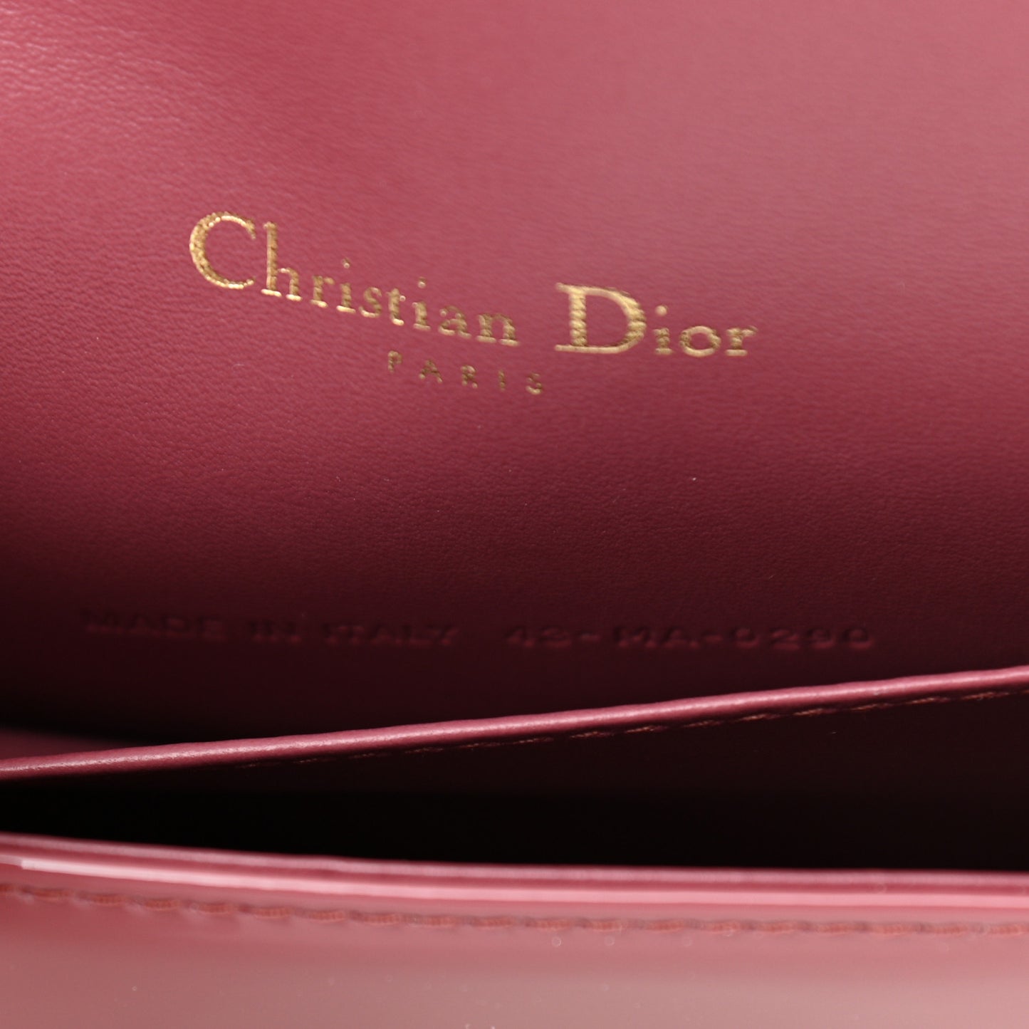 Patent Cannage Lady Dior Clutch Mallow Rose