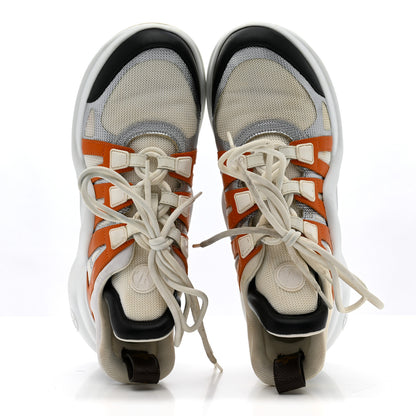 Louis Vuitton Calfskin Technical Nylon LV Archlight Sneaker 38.5 White Orange 2 of 12