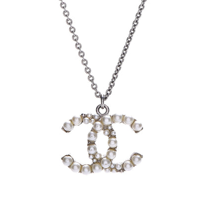 Chanel Pearl CC Chain Necklace Silver 4 of 6