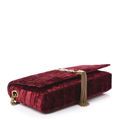 Saint Laurent Velvet Monogram Tassel Kate 99 Red 5 of 11