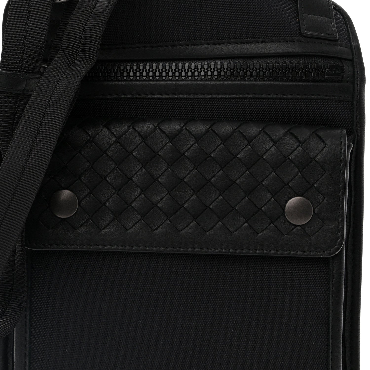 Bottega Veneta Nappa Intrecciato Nylon High Tech Crossbody Pouch Black 7 of 9