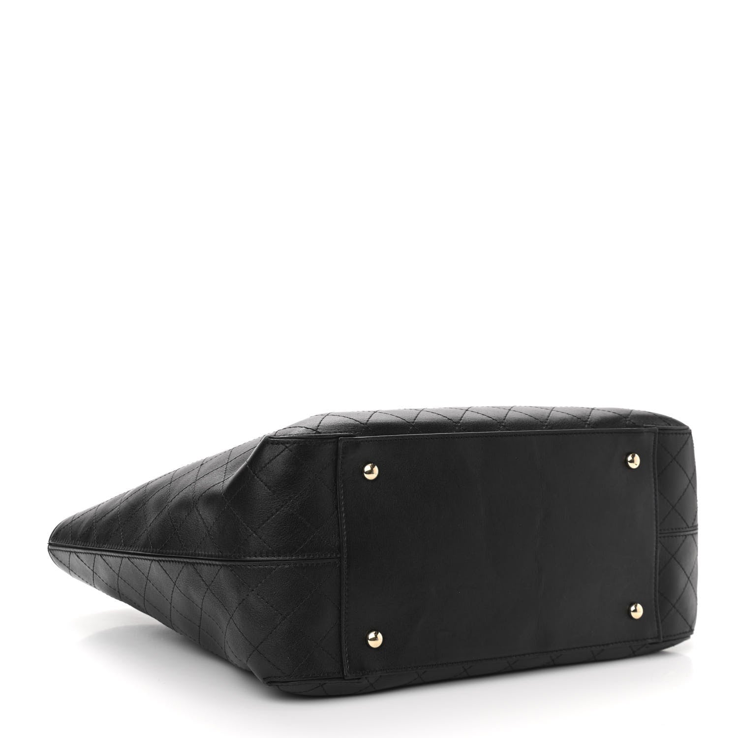 Chanel Calfskin Stitched Shopping Tote Black 4 of 10