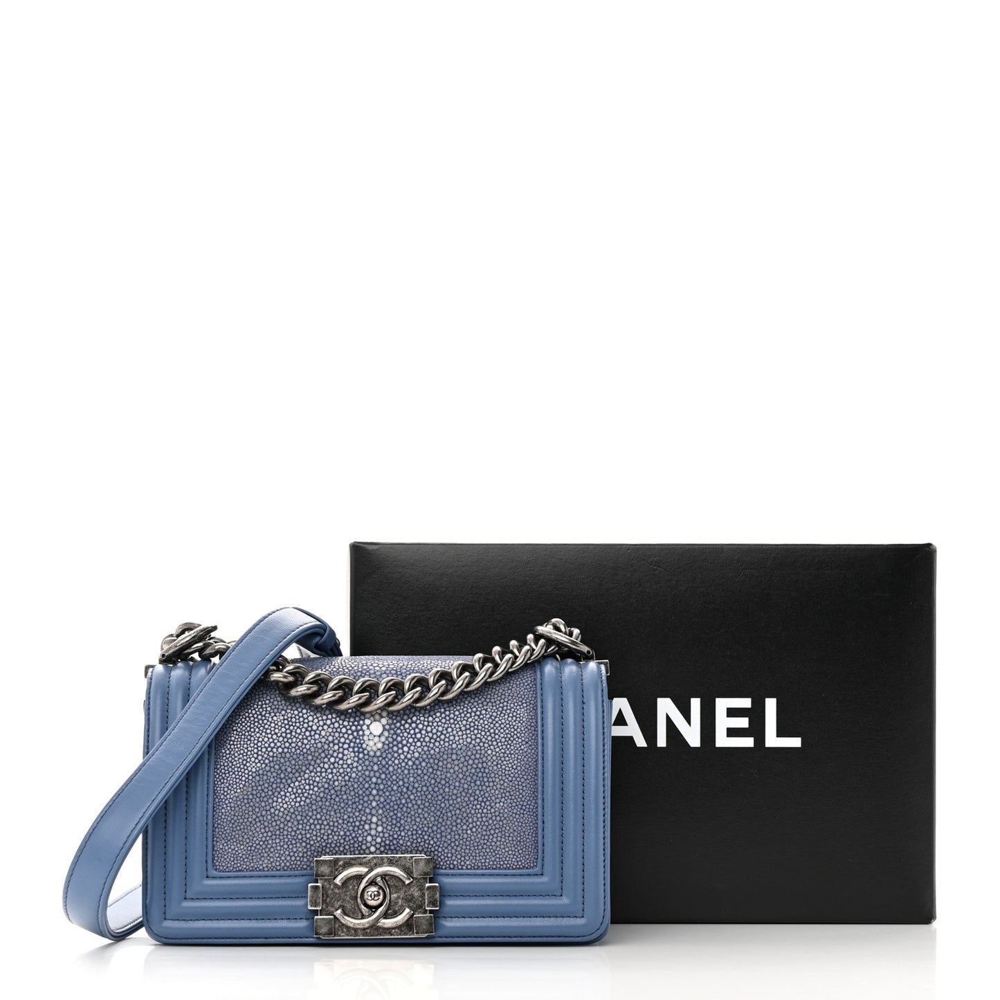 Galuchat Stingray Small Boy Flap Blue
