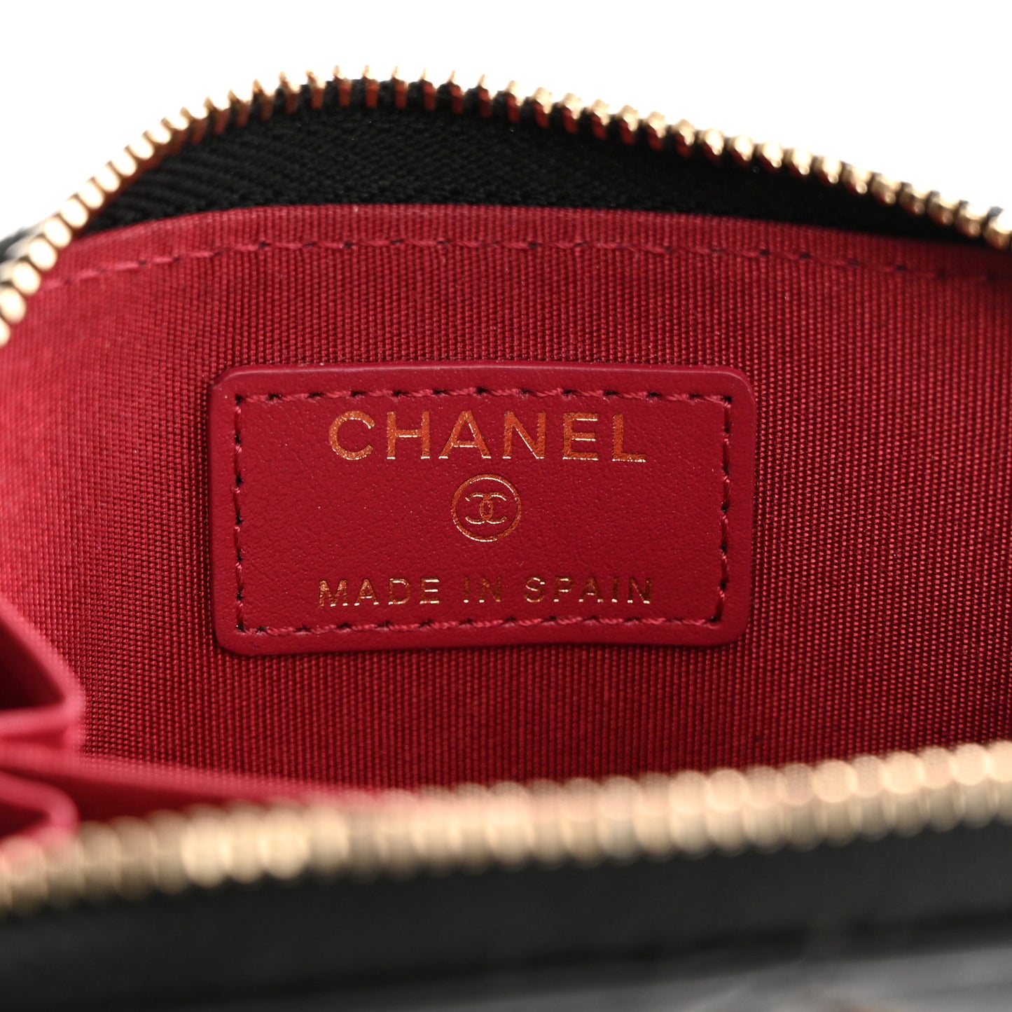 Lambskin Quilted Chanel 19 Zip Around Coin Purse Wallet Black
