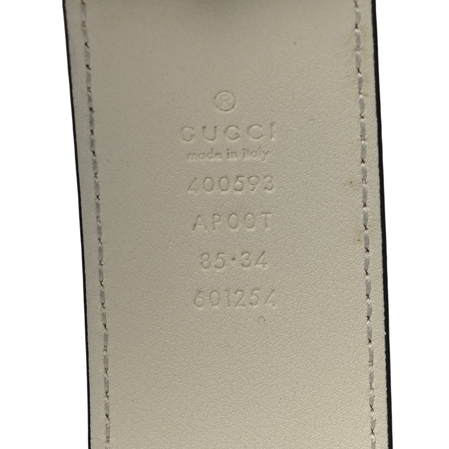 Calfskin Double G 40mm Belt 85 34 Mystic White