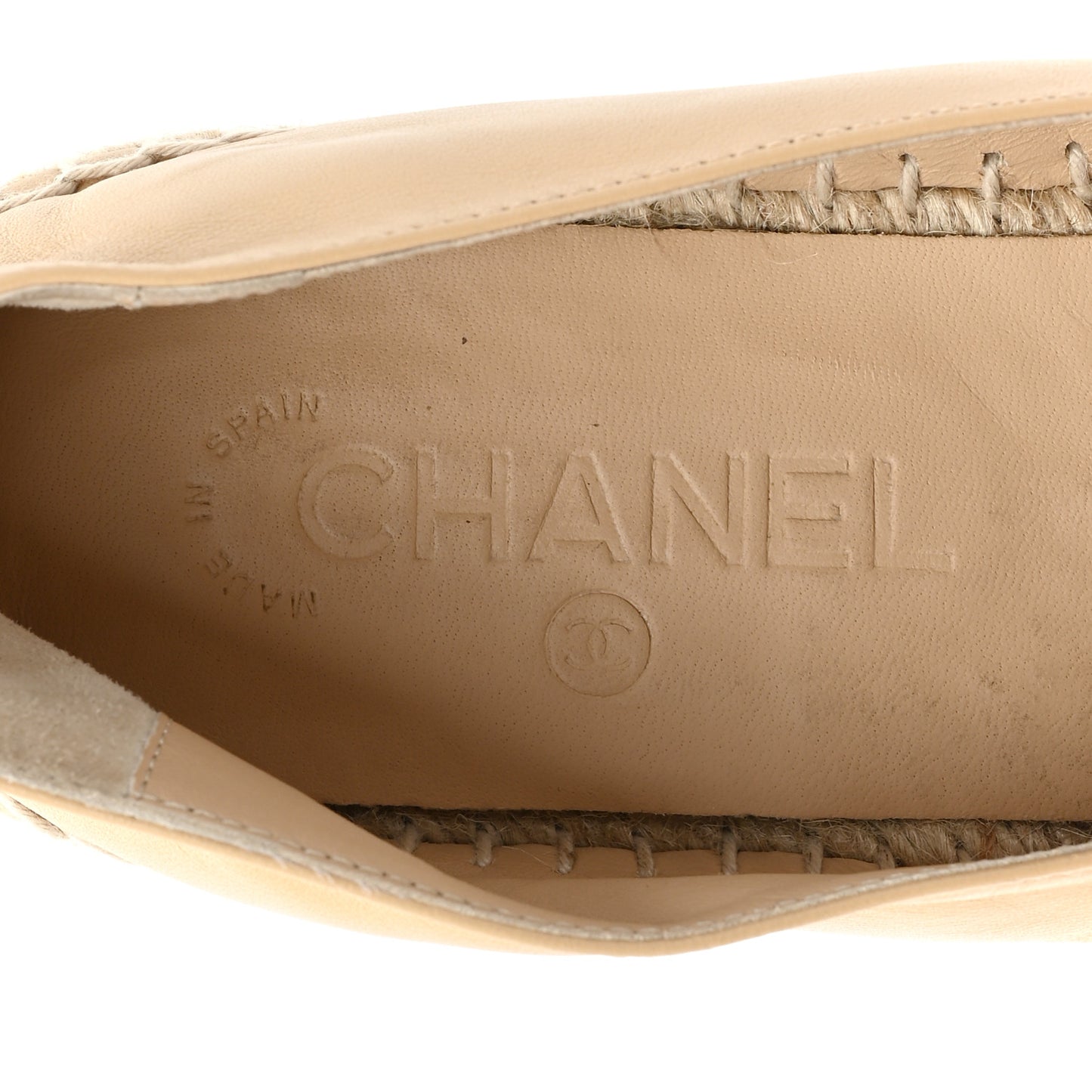 Lambskin CC Espadrilles 39 Beige Black