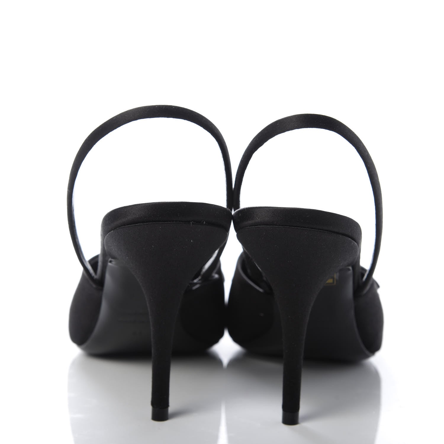 Balenciaga Satin Pointed Toe Knife Slingback Mules 41 Black 6 of 9