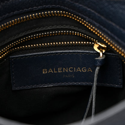 Balenciaga Chevre Gold Metallic Edge Hardware Mini City Bleu Nuit Dark Sea 6 of 11