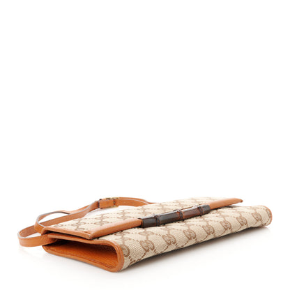 Gucci Monogram Bamboo Bar Clutch Brown 4 of 10