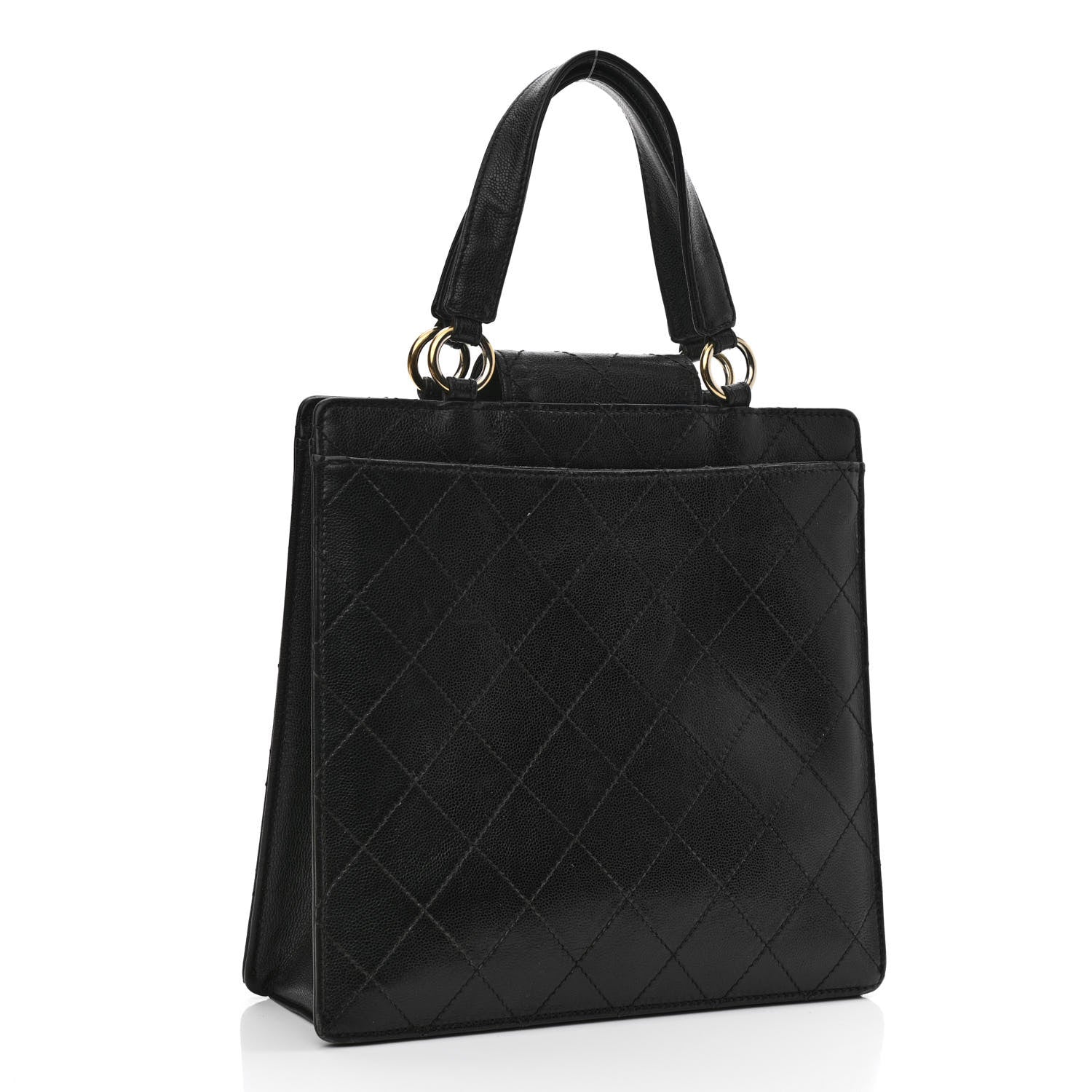 Chanel Caviar Quilted Top Handle Bag Black 3 of 12