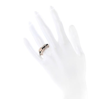 Chanel Metal Crystal Lambskin CC Ring 52 Gold Black 2 of 4
