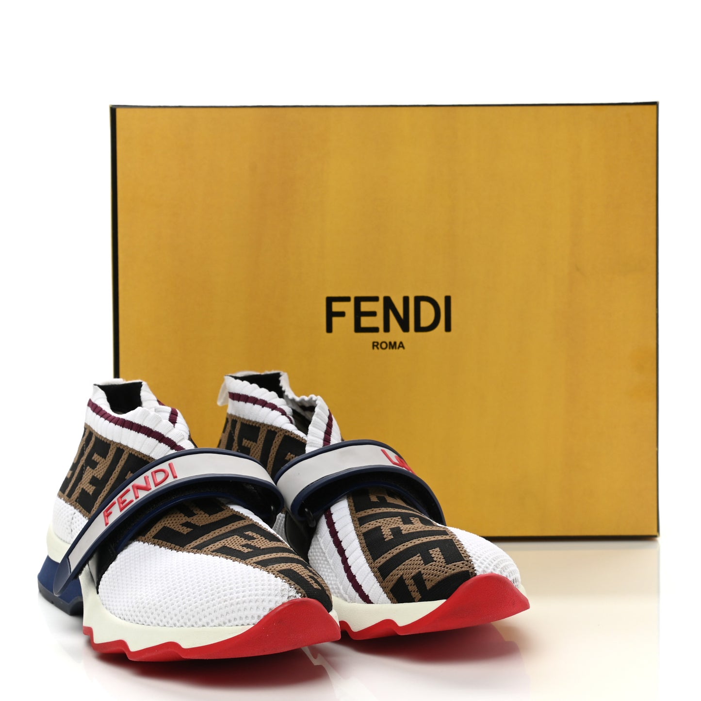 Stretch Yarn FF Stiff Band Rockoko Sneakers 36 White Tobacco Red