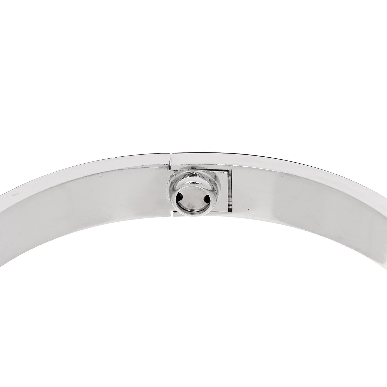 Cartier 18K White Gold 4 Diamond Love Bracelet 17 8 of 9