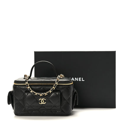 Chanel Caviar Quilted Polly Pocket East West Top Vanity With Chain Black 11 of 11
