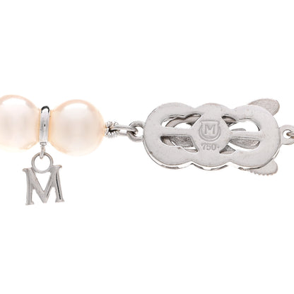 Mikimoto 18K White Gold Diamond Akoya Pearl 7-9mm Graduated Strand Rondelle Necklace 4 of 4