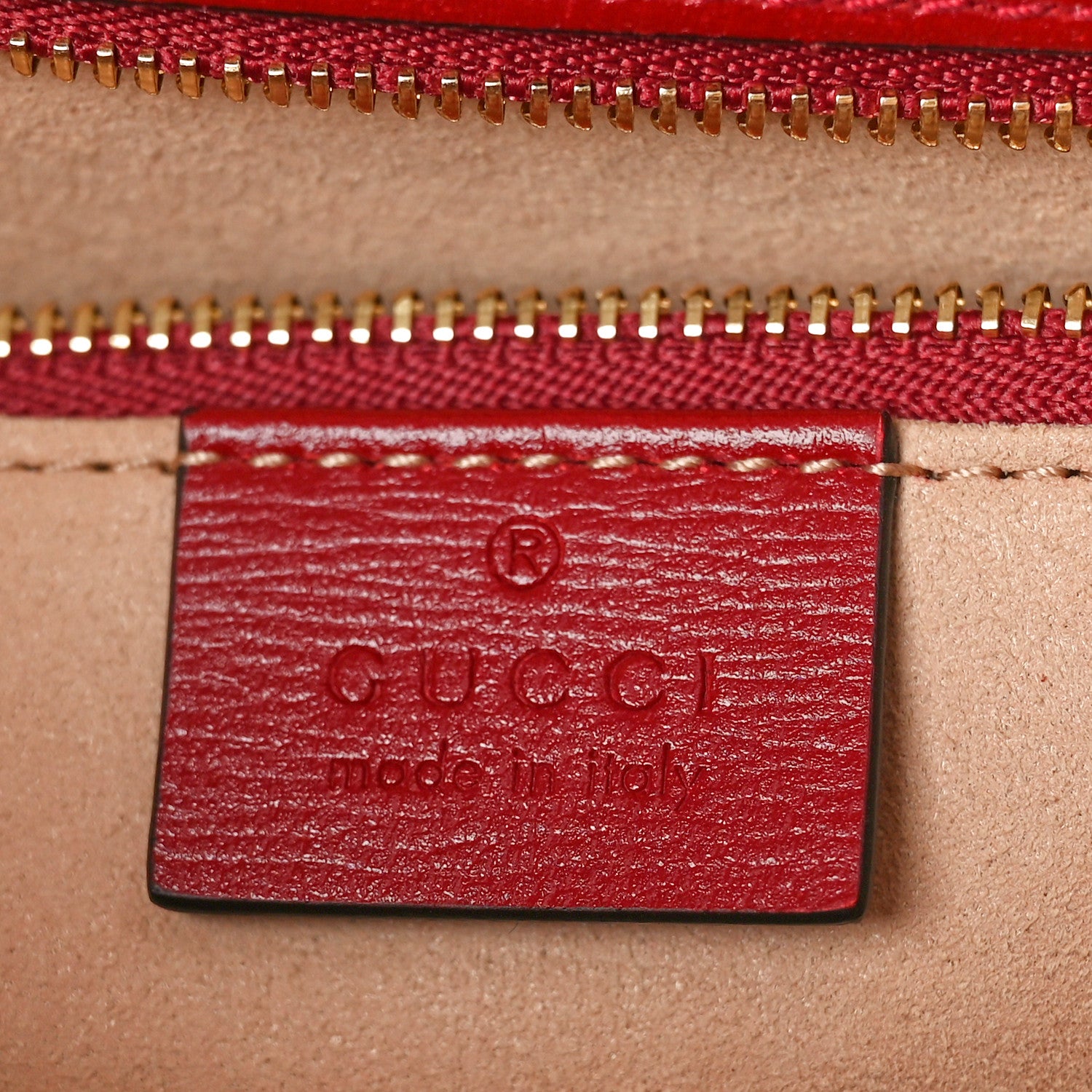 Gucci GG Supreme Monogram Azalea Calfskin Horsebit 1955 Shoulder Bag Beige Ebony New Cherry Red 6 of 10