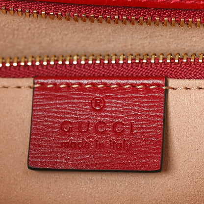 Gucci GG Supreme Monogram Azalea Calfskin Horsebit 1955 Shoulder Bag Beige Ebony New Cherry Red 6 of 10
