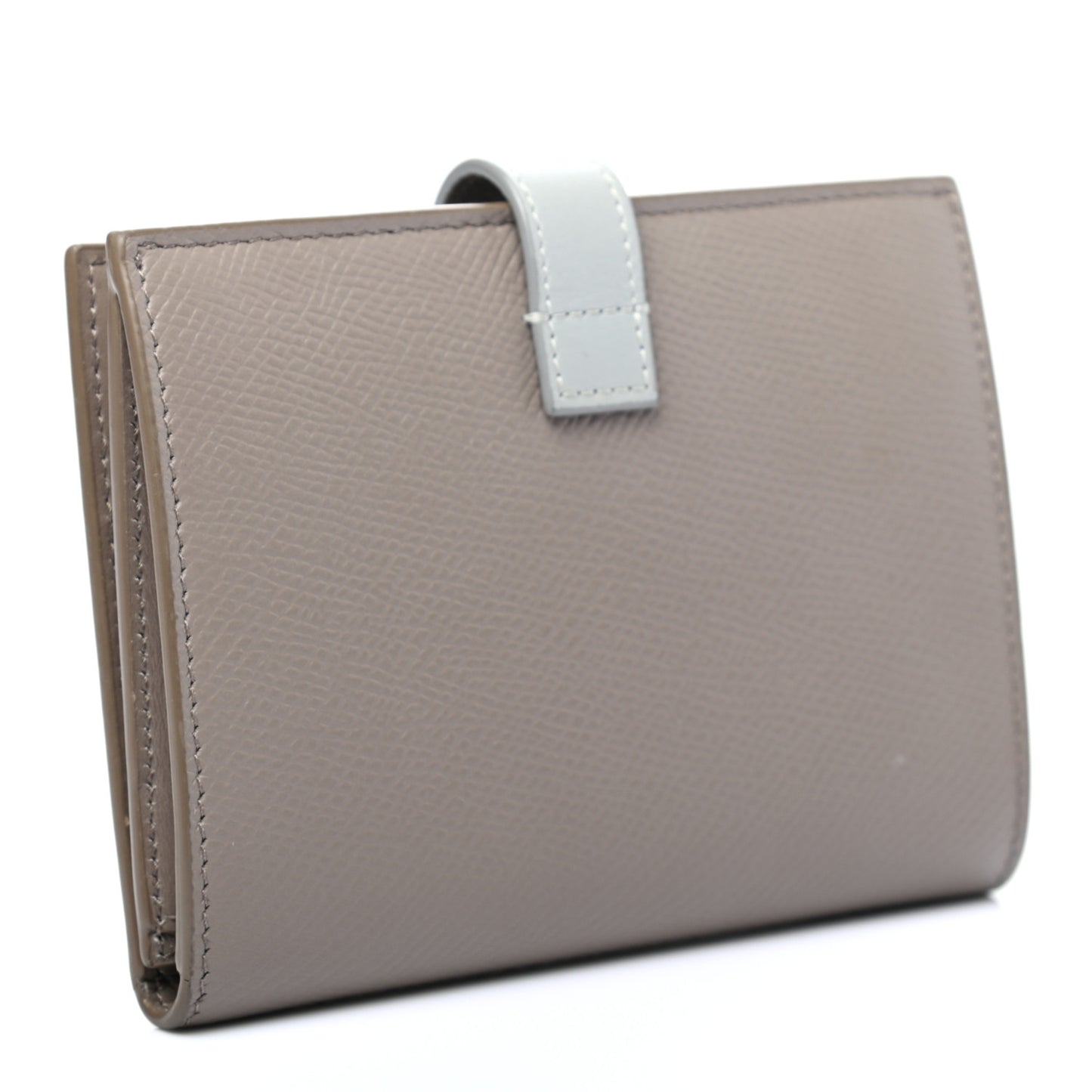 Grained Calfskin Medium Multifunction Strap Wallet Pebble Mineral