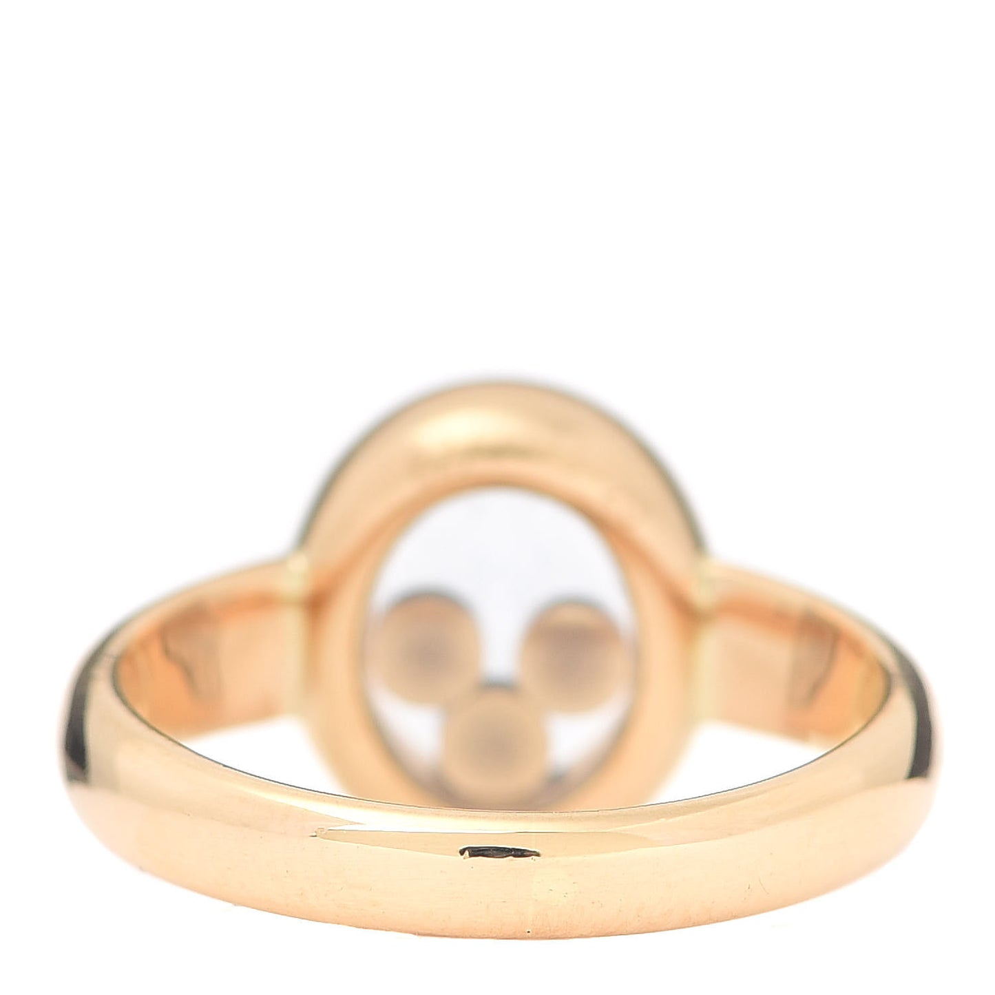 18K Yellow Gold Diamond 3 Happy Diamonds Oval Pave Ring 46 3.75