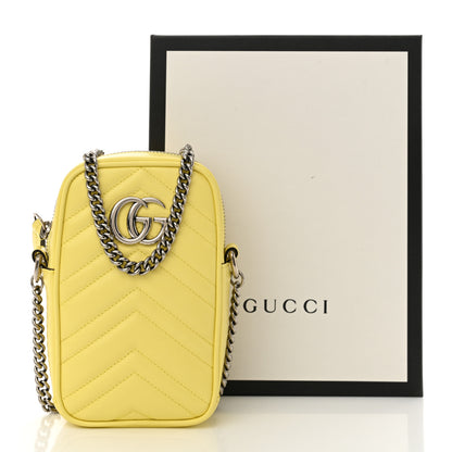 Gucci Calfskin Matelasse Mini GG Marmont Crossbody Bag Banana 13 of 13
