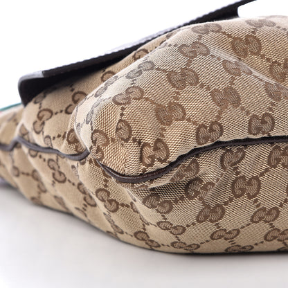 Gucci Monogram Web Medium Double Pocket Messenger Bag Dark Brown 9 of 10