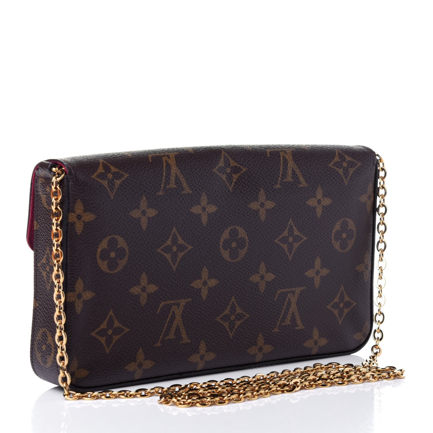 Louis Vuitton Monogram Pochette Felicie Chain Wallet Fuchsia 3 of 12