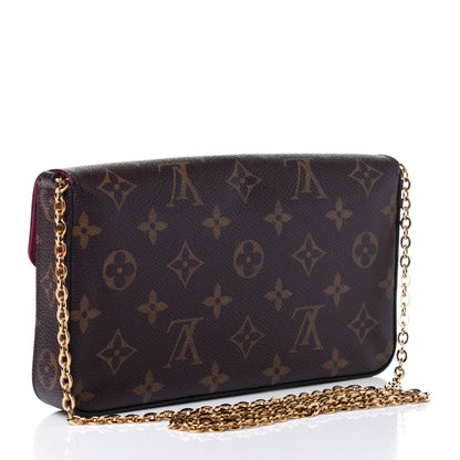 Louis Vuitton Monogram Pochette Felicie Chain Wallet Fuchsia 3 of 12