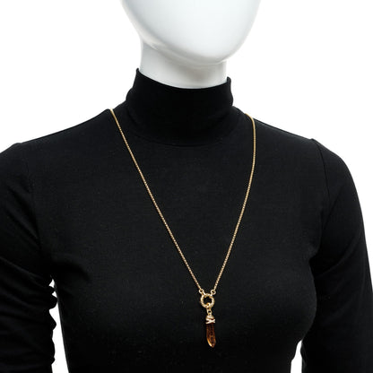 David Yurman 18K Yellow Gold Diamond Imperial Topaz Wrapped Amulet Pendant Cable Amulet Vehicle Box Chain Necklace 2 of 4
