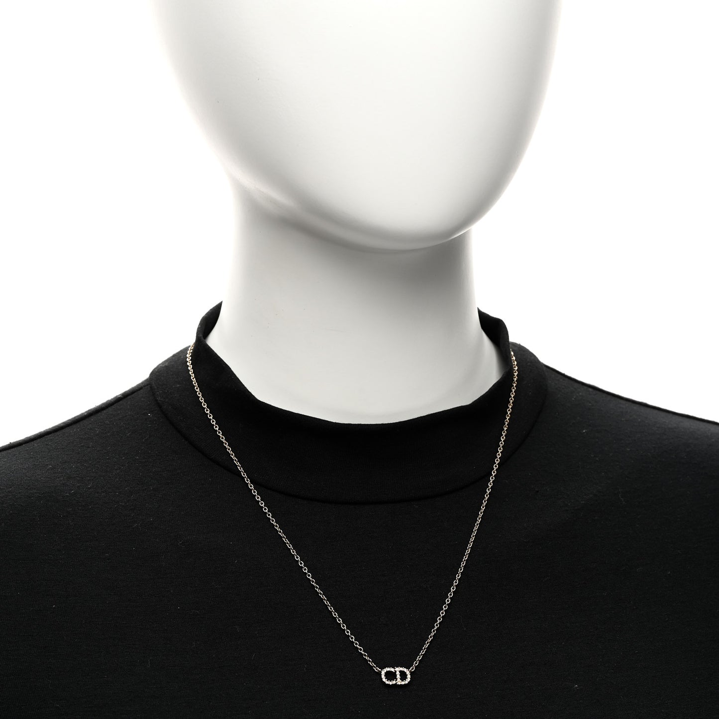 Metal Crystal CD Necklace Gold