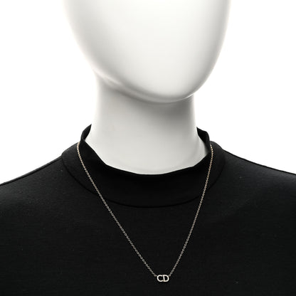 Christian Dior Metal Crystal CD Necklace Gold 2 of 5