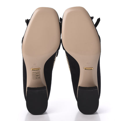 Gucci Kid Scamosciato Crystal GG Marmont Fringe 50mm Loafer Pumps 39 Black 5 of 8