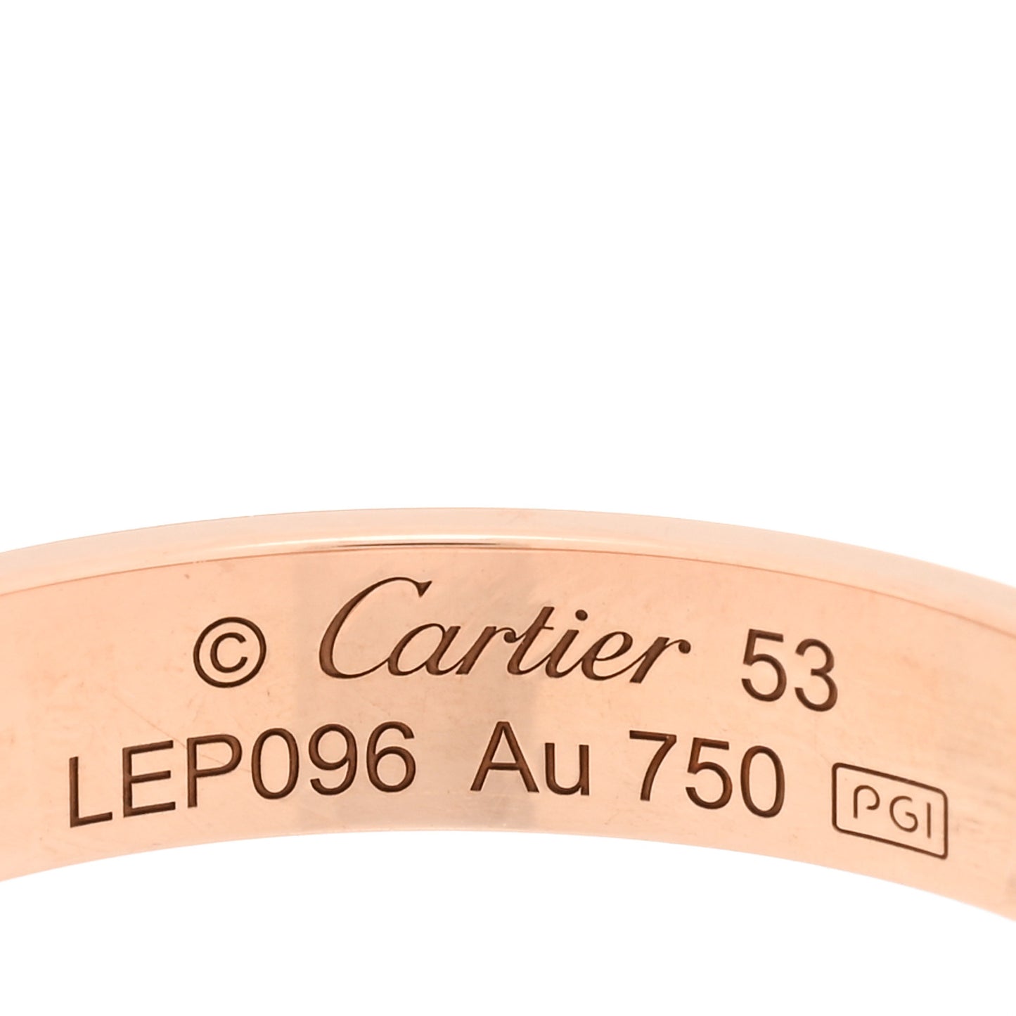 18K Pink Gold 3.5mm LOVE Wedding Band Ring 53 6.5
