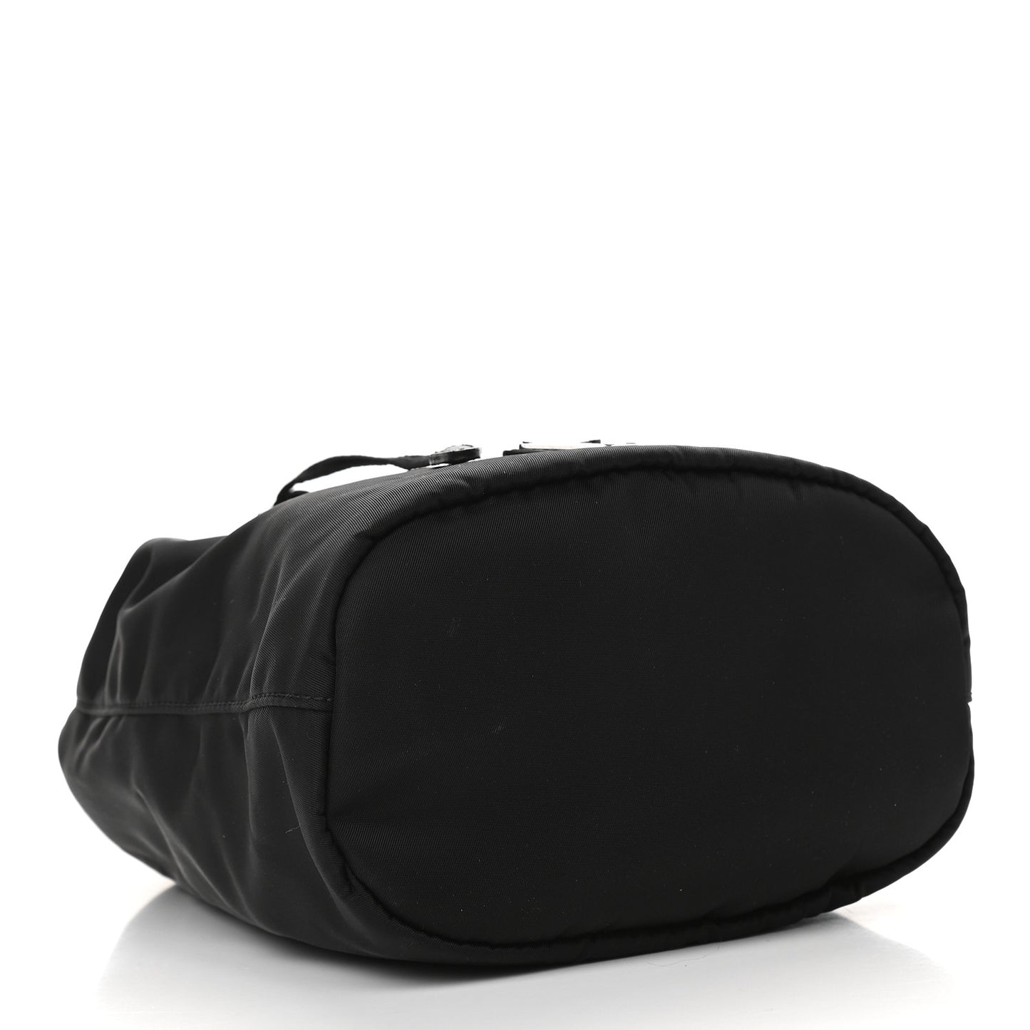 Saffiano Tessuto Nylon Vela Bucket Wristlet Black