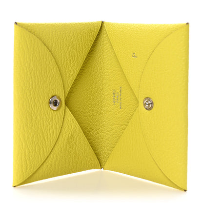 Hermes Chevre Mysore Calvi Card Case Lime 5 of 8