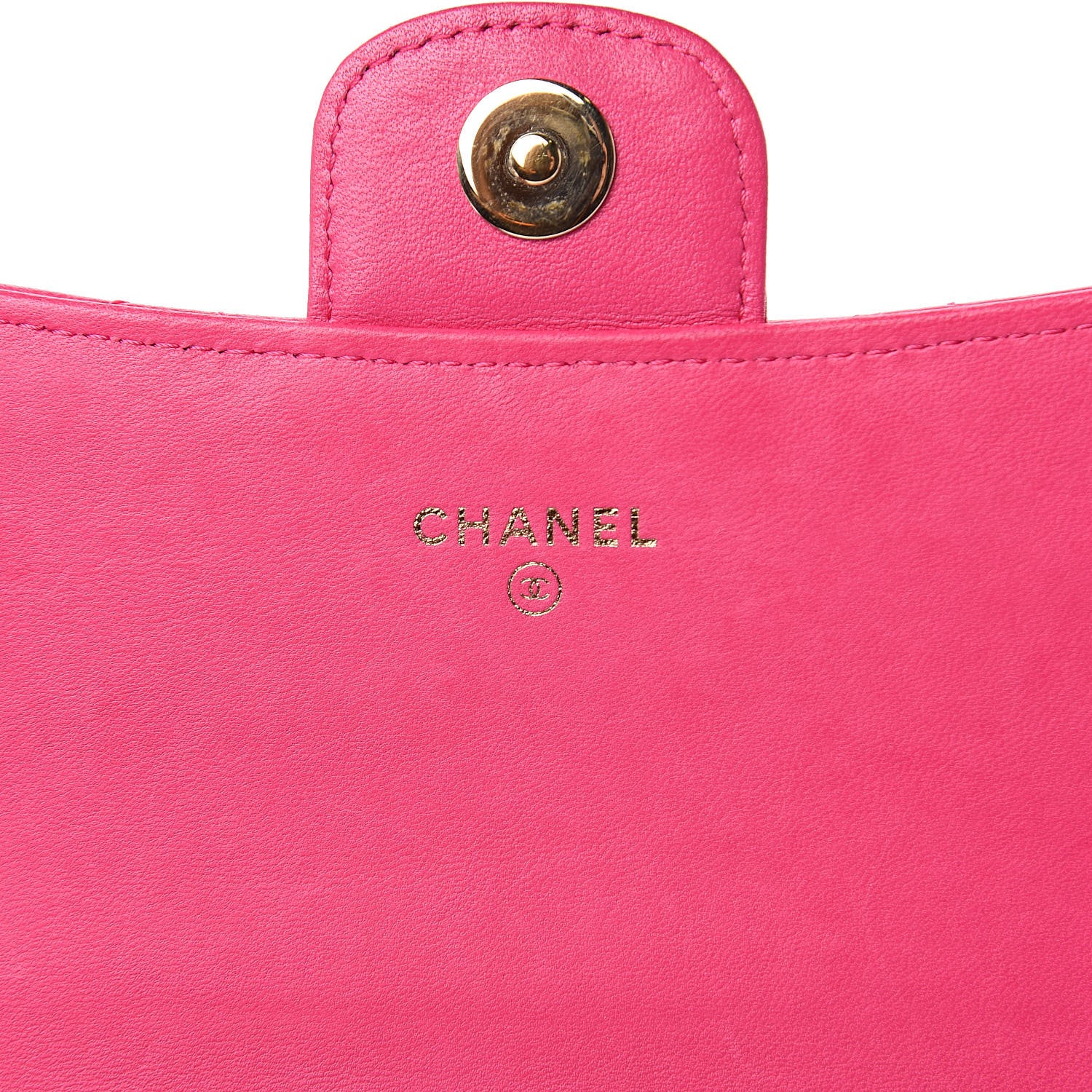 Chanel Lambskin Quilted Wallet on Removable Chain Fuchsia 6 of 16