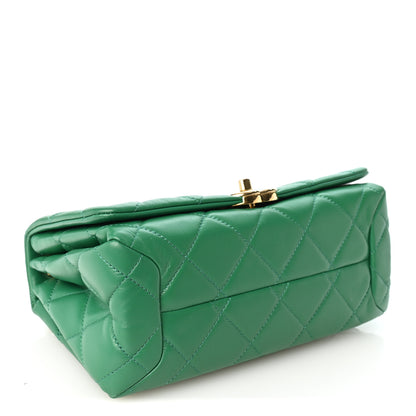 Chanel Lambskin Quilted Medium Color Match Flap Green 4 of 10