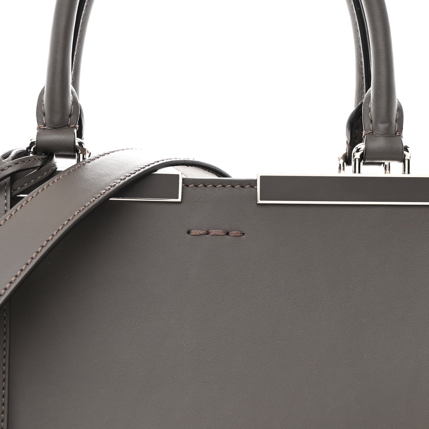 Fendi Vitello Dolce Century Petite 3Jours Tote Carbone Bordeaux 8 of 10