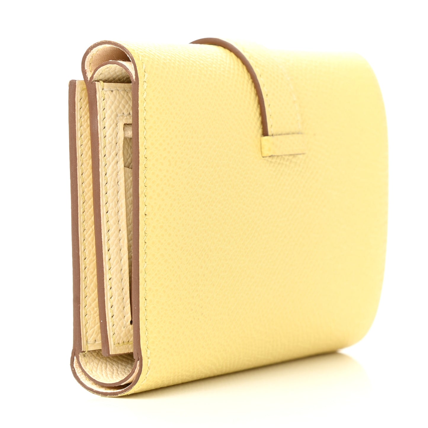 Epsom Verso Tri-Fold Bearn Compact Wallet Jaune Poussin Nata