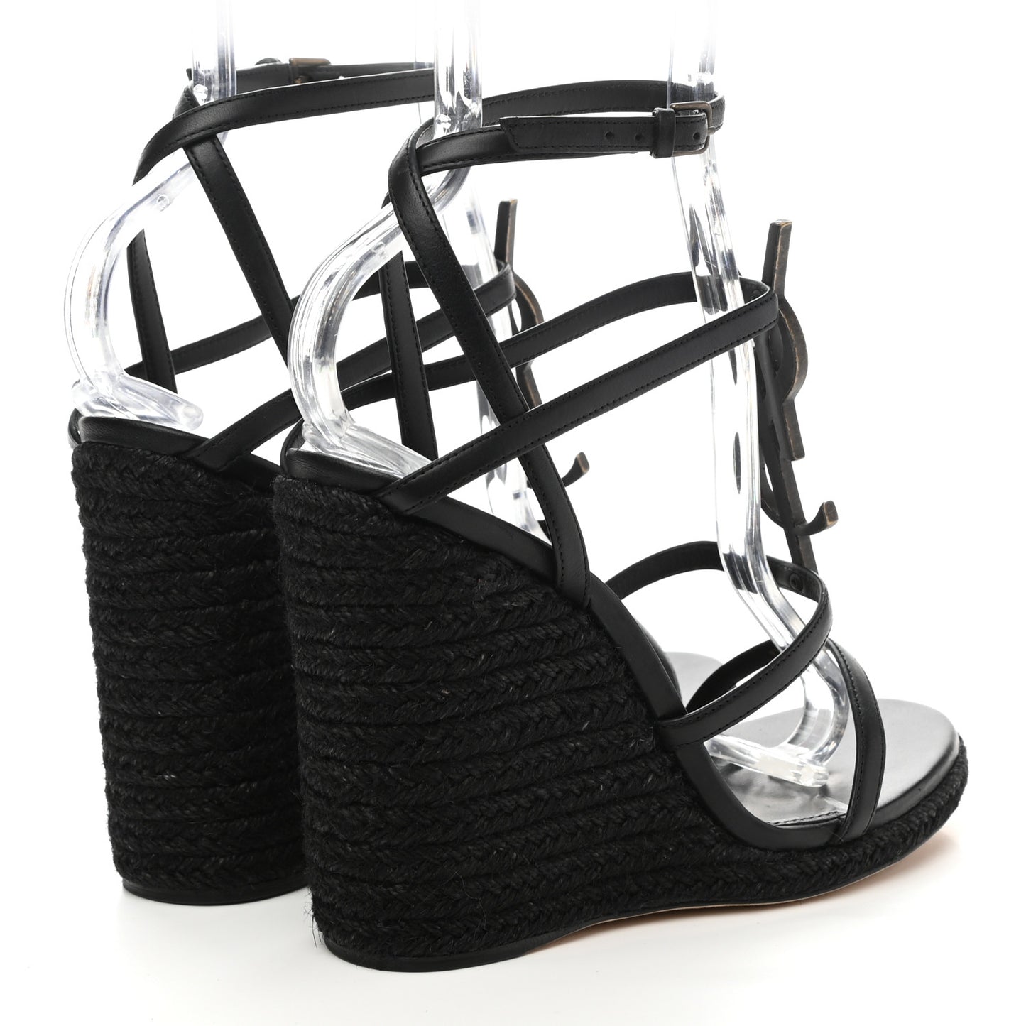 Calfskin Cassandra Espadrille 105 Wedges 37.5 Black