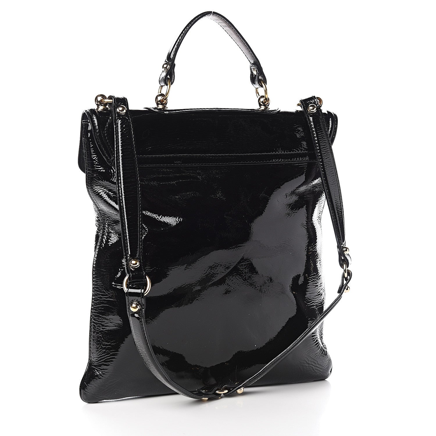 Gucci Patent Britt Messenger Bag Black 2 of 10