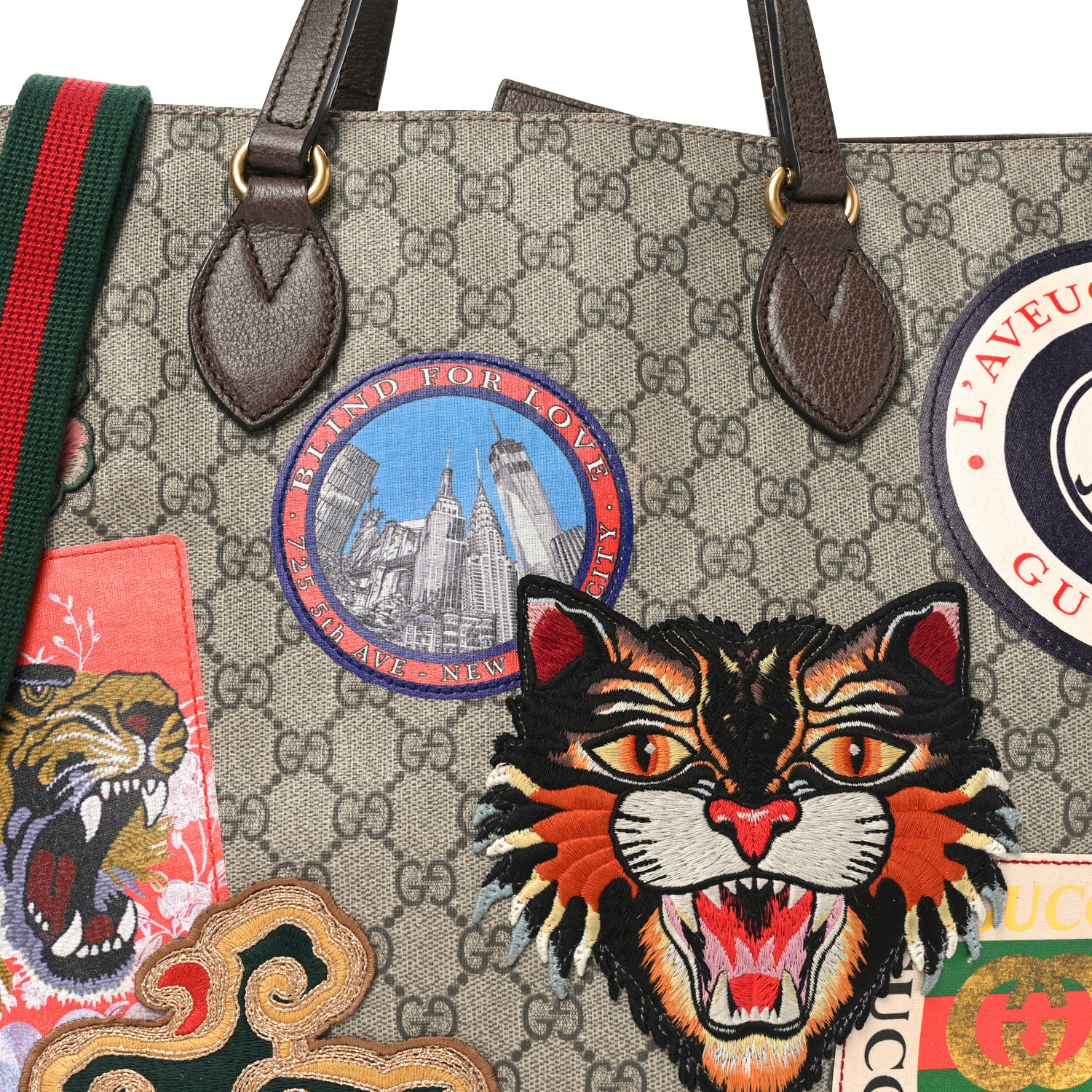 Gucci Soft GG Supreme Monogram Courrier Medium Crossbody Tote Beige New Acero 8 of 10